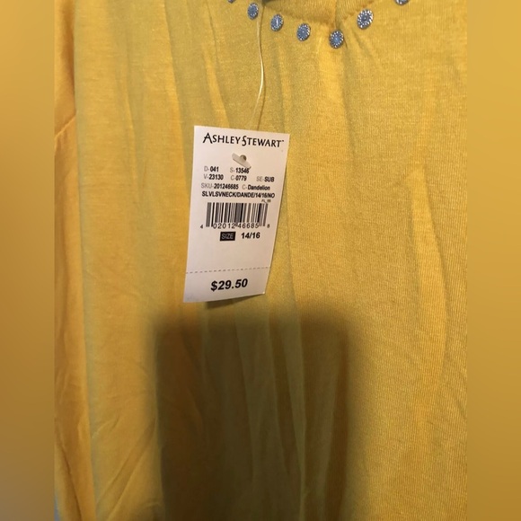 ASHLEY STEWART V-NECK TANK TOP - Picture 4 of 7